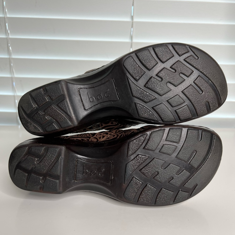 B.O.C Born Concept Peggy Brown and Black Paisley Clog Sz 9 / 40.5 Leather Upper - Picture 6 of 8